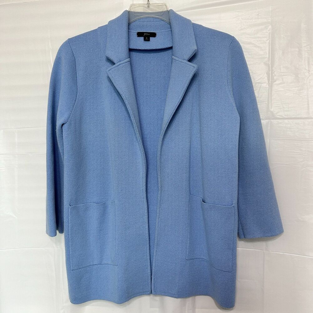 J. Crew Factory Light Blue Open-Front Knit Cardigan